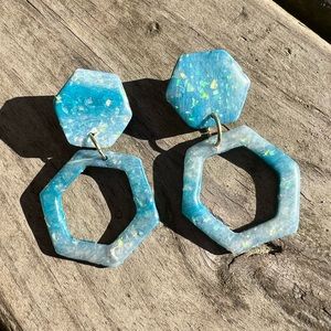 Blue Opal Clay Earrings